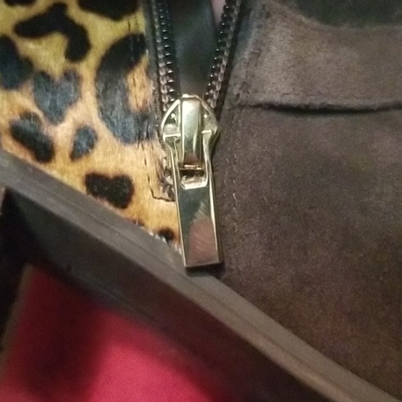 Brown Suede Calf Fur Booties - Picture 5 of 8